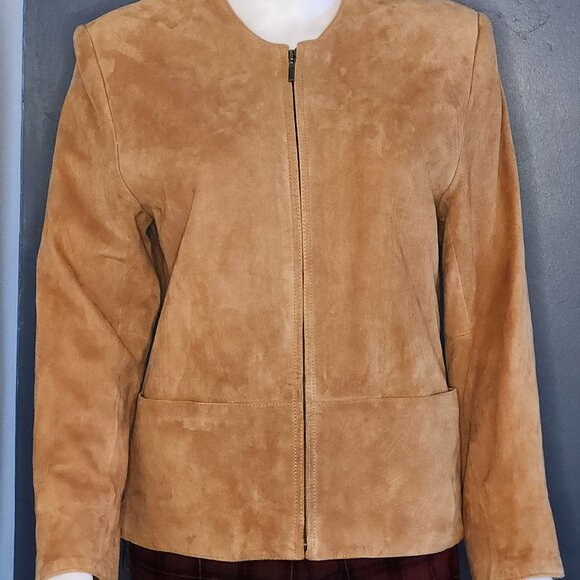 Lined Suede Jacket with zipper - Picture 1 of 1
